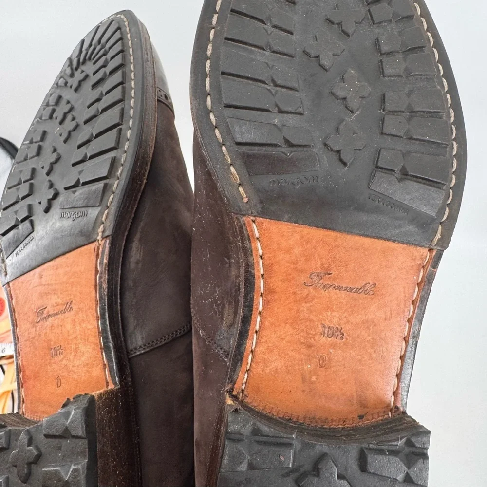 Faconnable Mens Leather Brown Shoes Norwegian Handmade In ITALY Shoes 10.5